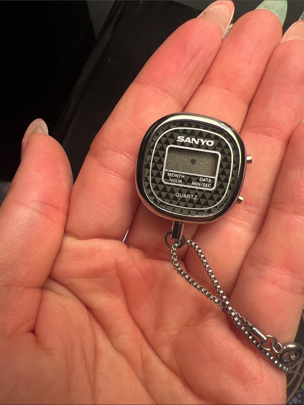 Sanyo Quartz pocket watch on a chain